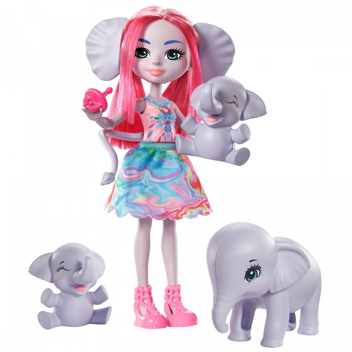 Enchantimals -Bambola Esmeralda l'Elefante Insieme agli Amici Elefanti