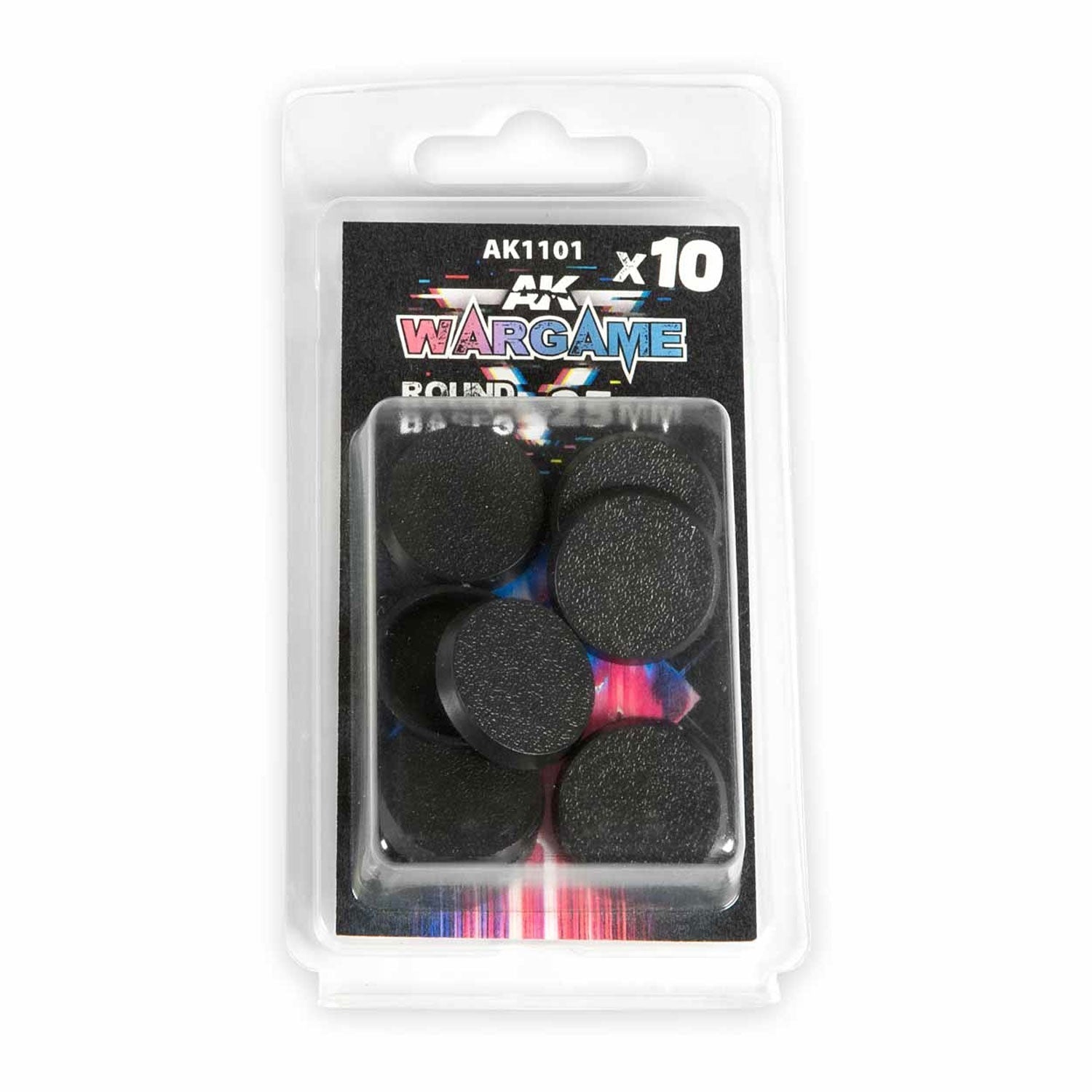 AK Interactive: Wargame Bases 25mm Round (x10) - Basi per Miniature