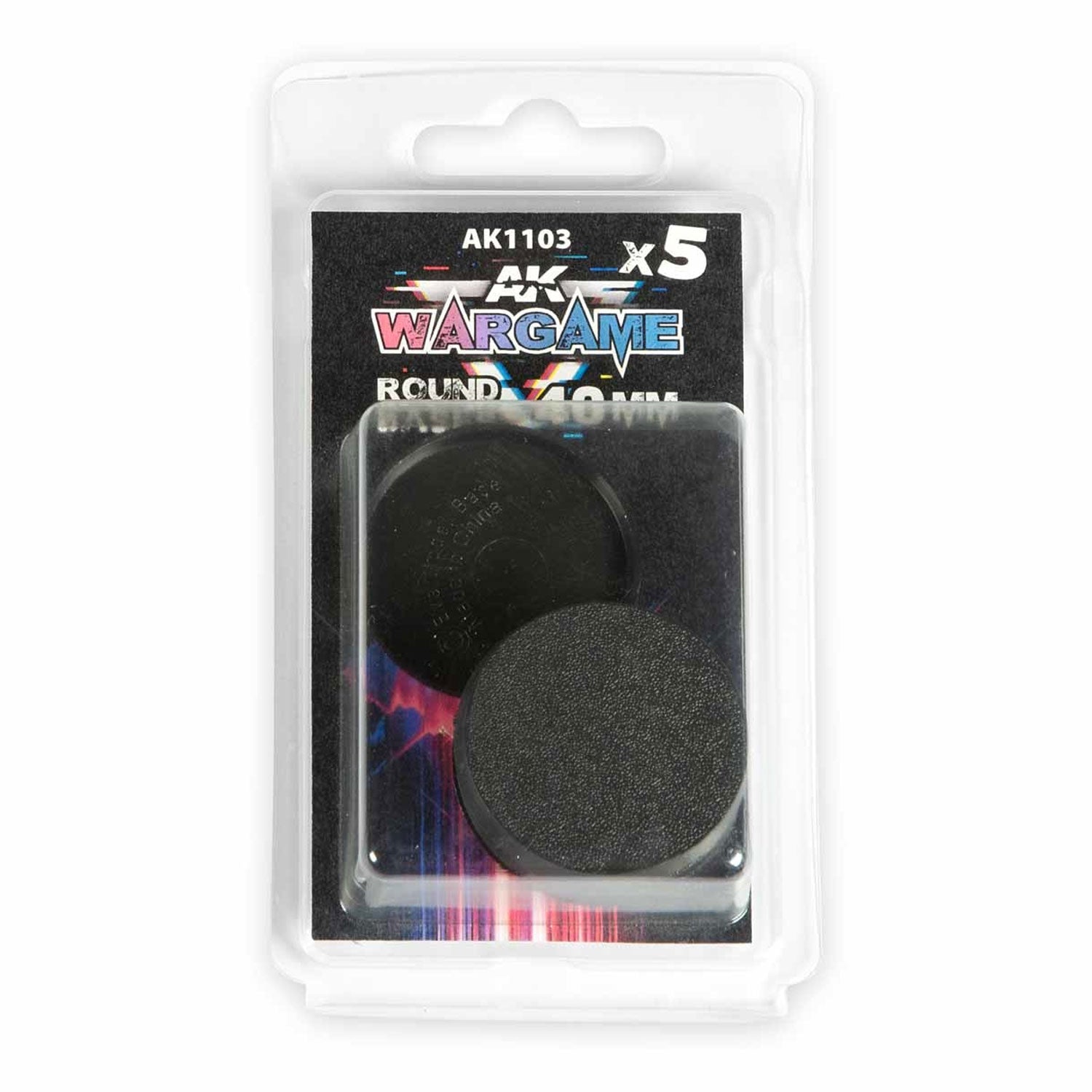 AK Interactive: Wargame Bases 40mm Round (x5) - Basi per Miniature