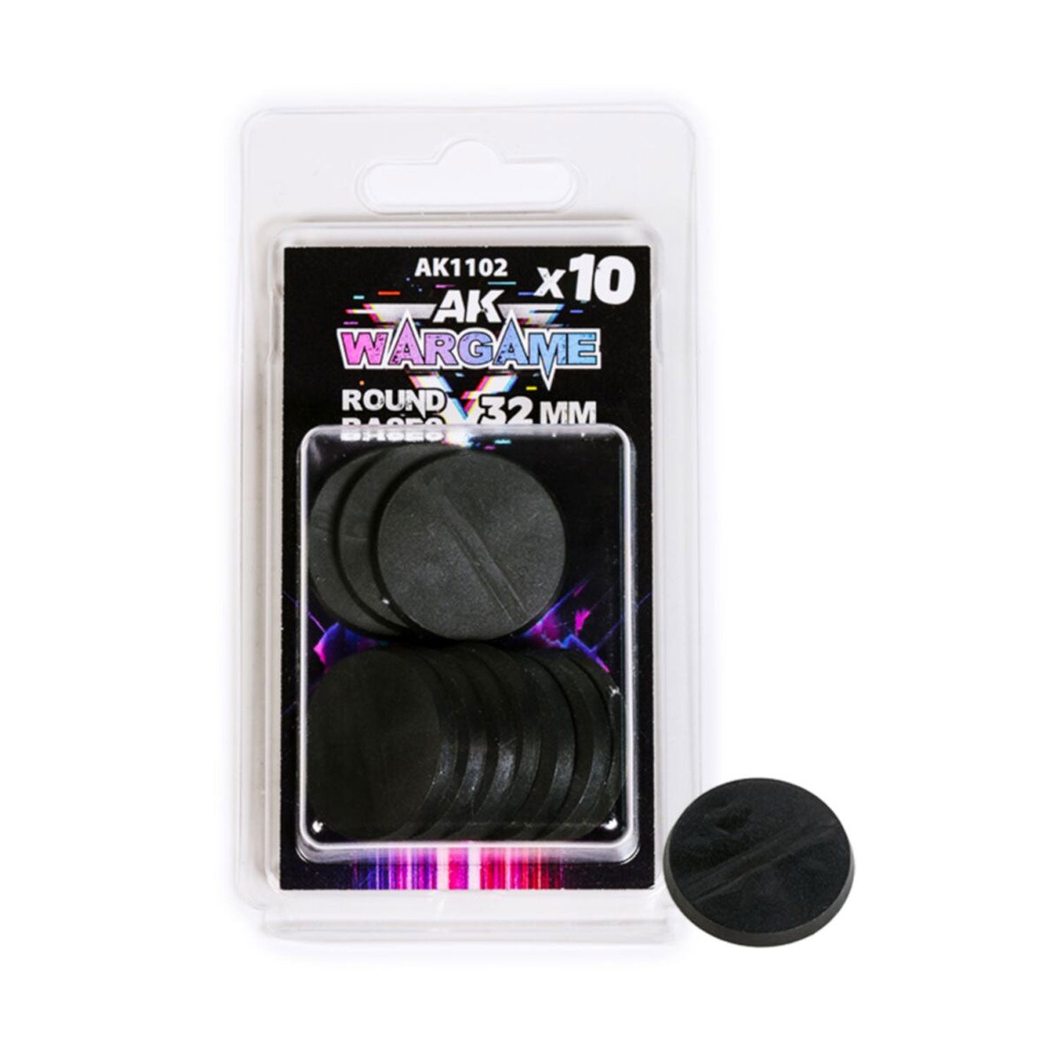 AK Interactive: Wargame Bases 32mm Round (x10) - Basi per Miniature