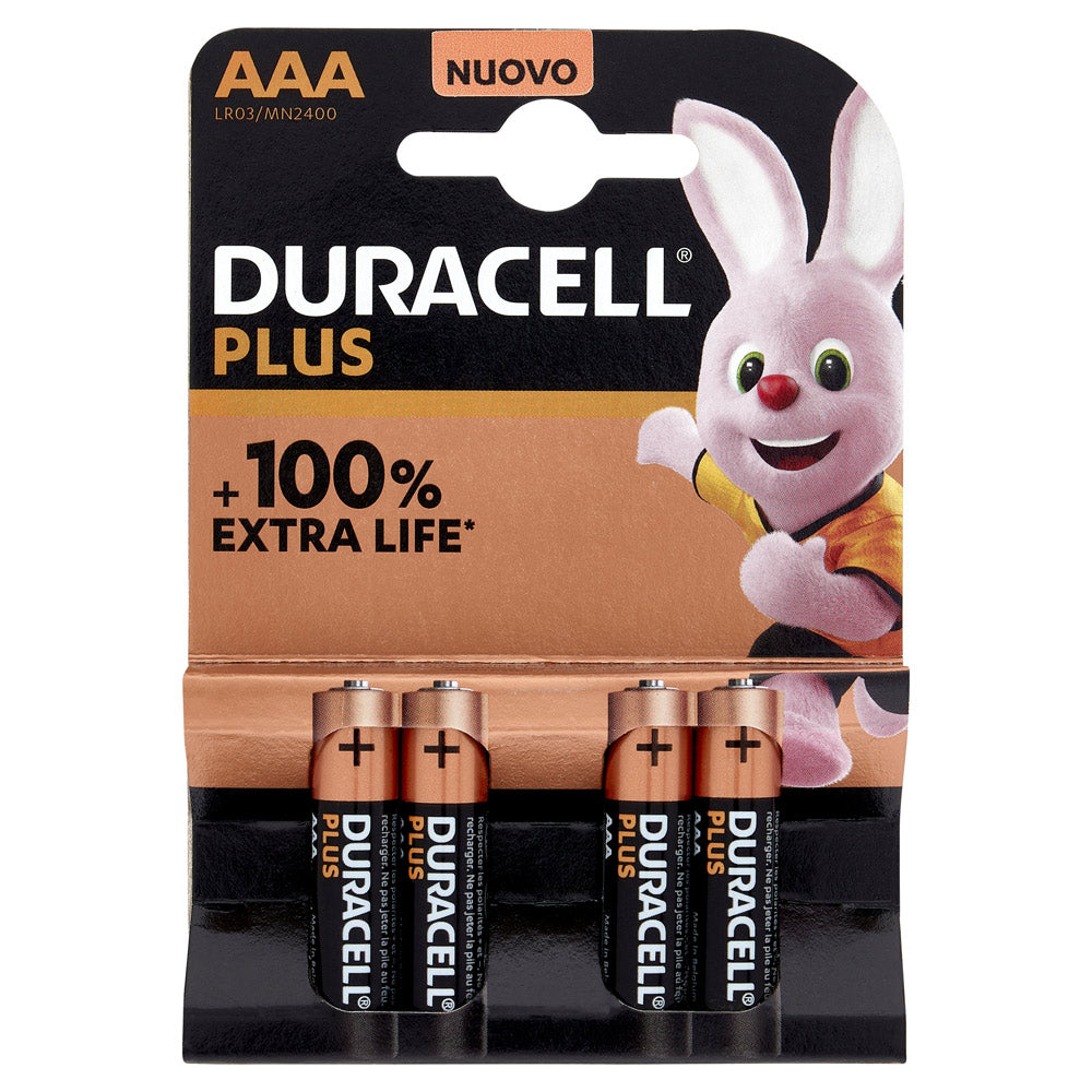 Duracell Plus Batterie Ministilo AAA (Blister da 4 Pezzi)