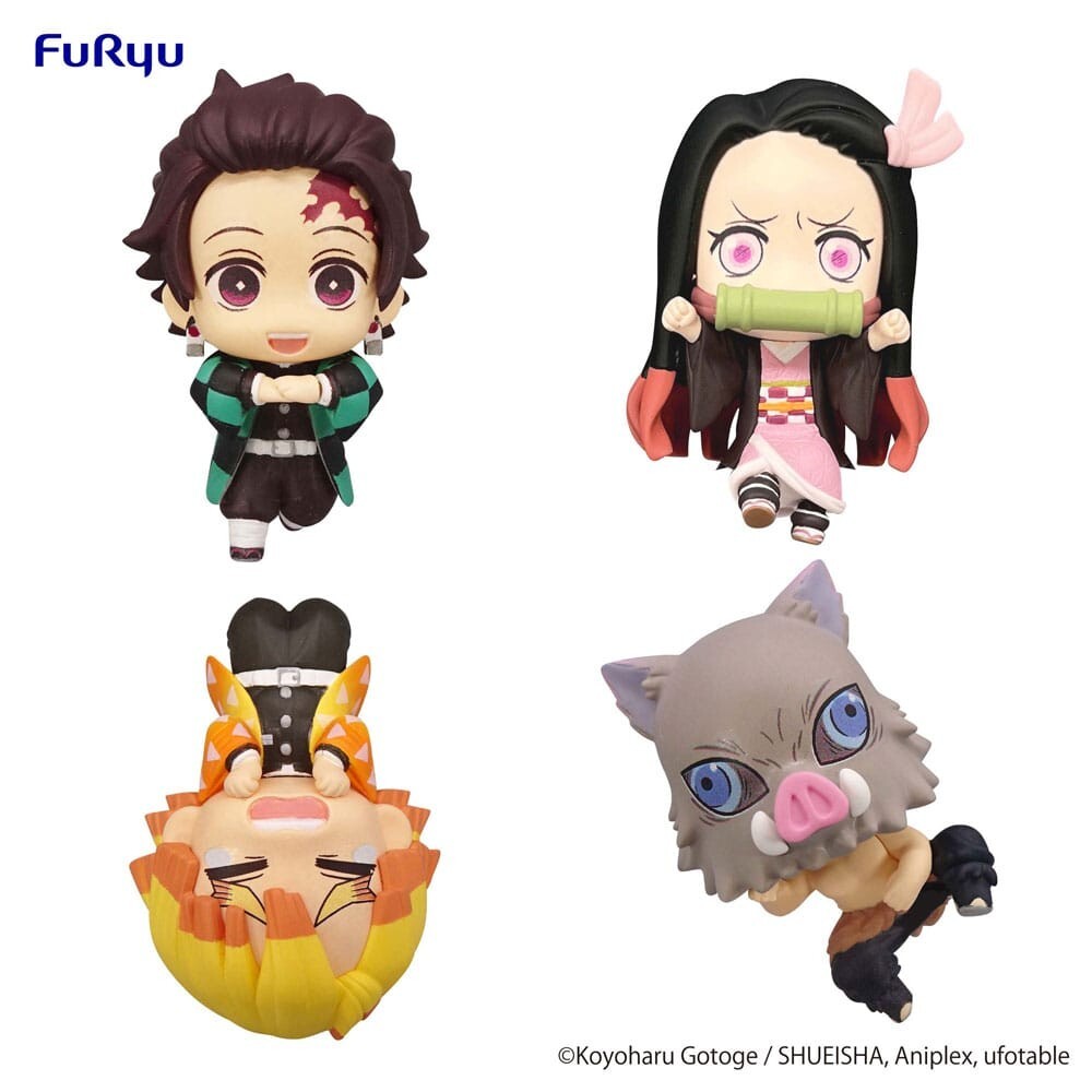 FuRyu Demon Slayer Kimetsu no Yaiba Set Completo 4 Figure Chokotto Hikkake  NEW