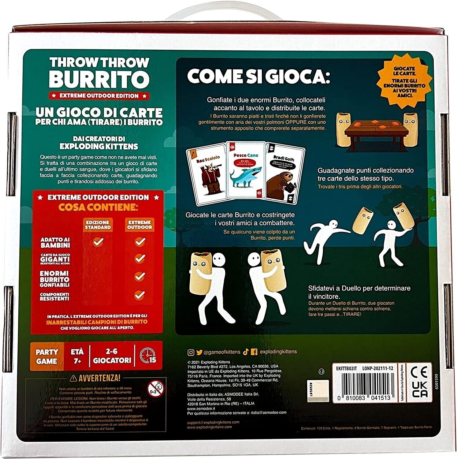 Asmodee THROW THROW BURRITO Extreme Outdoor Edition Gioco Società Nuovo NEW