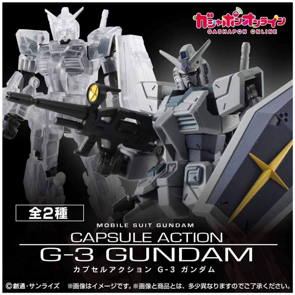 Bandai Capsule Action G-3 Gundam RX-78-3 Set di 2 Figure 9cm Clear Colorato NEW