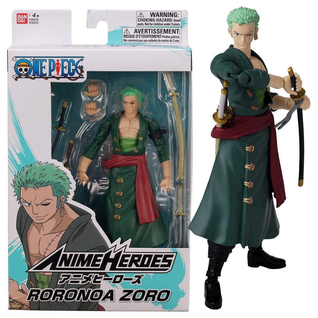 BANDAI One Piece Anime Heroes Roronoa Zoro Action Figure  17 cm NUOVO NEW
