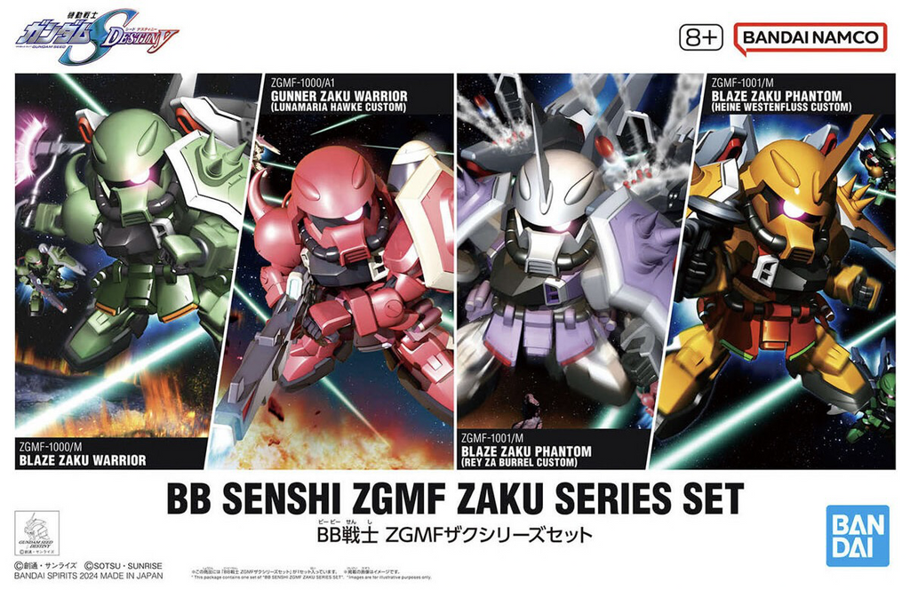 BANDAI - BB SENSHI ZGMF ZAKU SERIES SET Model Kit SD Gunpla Nuovo NEW