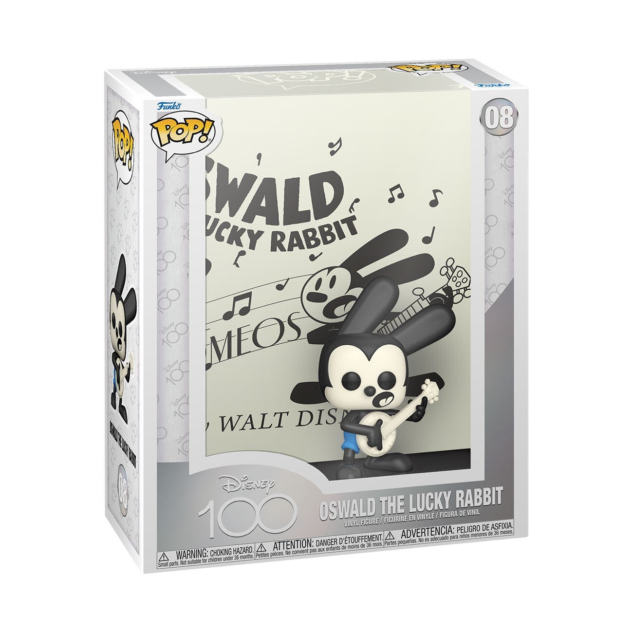 Funko POP! #08 - Oswald The Lucky Rabbit Art Cover- Disney's 100Th Nuovo NEW