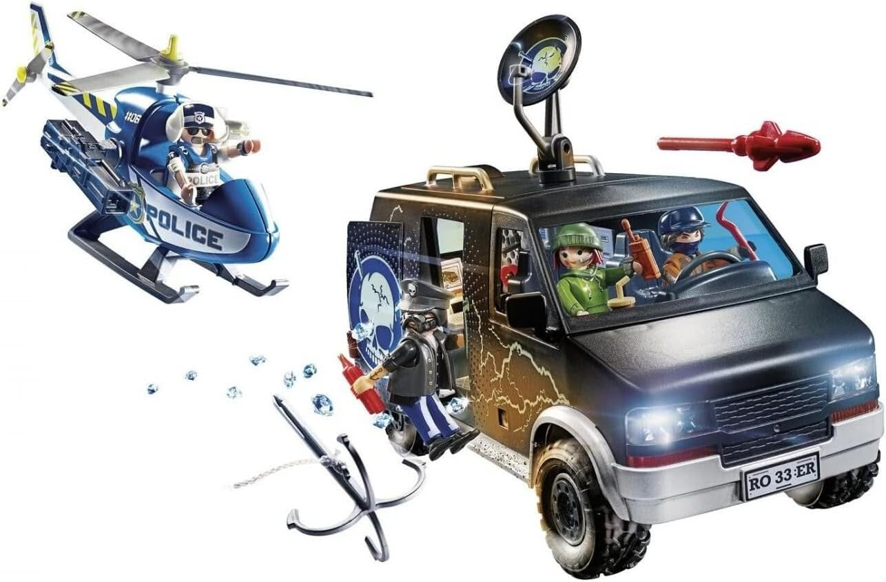 Playmobil 70575 City Action Inseguimento in Elicottero con Furgone dei Ladri NEW