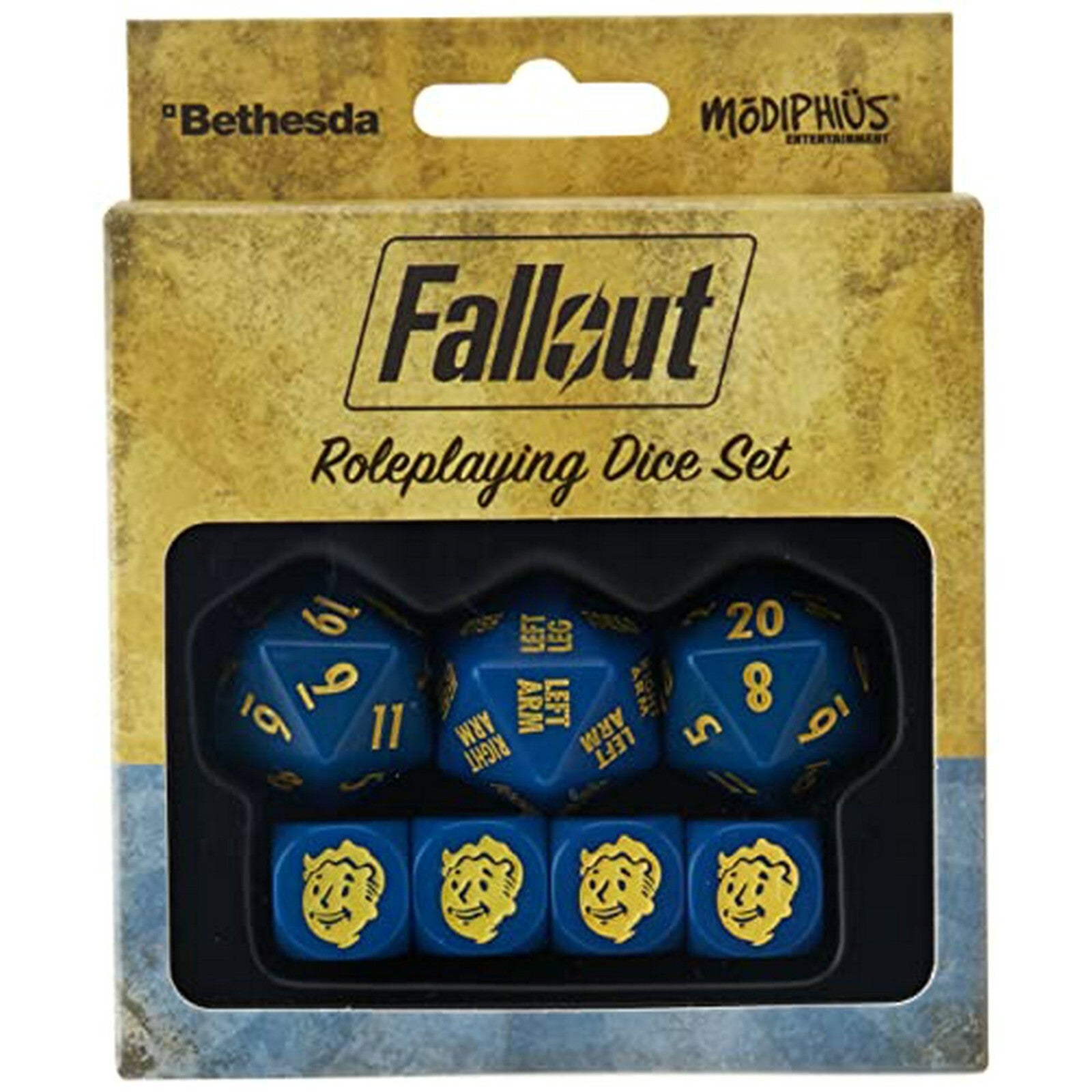 Asmodee Fallout Gioco di Ruolo - Set da 7 di Dadi GDR Bethesda Nuovo NEW