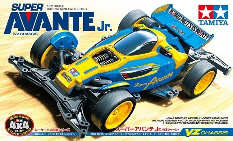 Tamiya Mini 4wd Super Avante Jr. VZ Chassis Kit Montaggio 1/32 TA18101 Nuova NEW