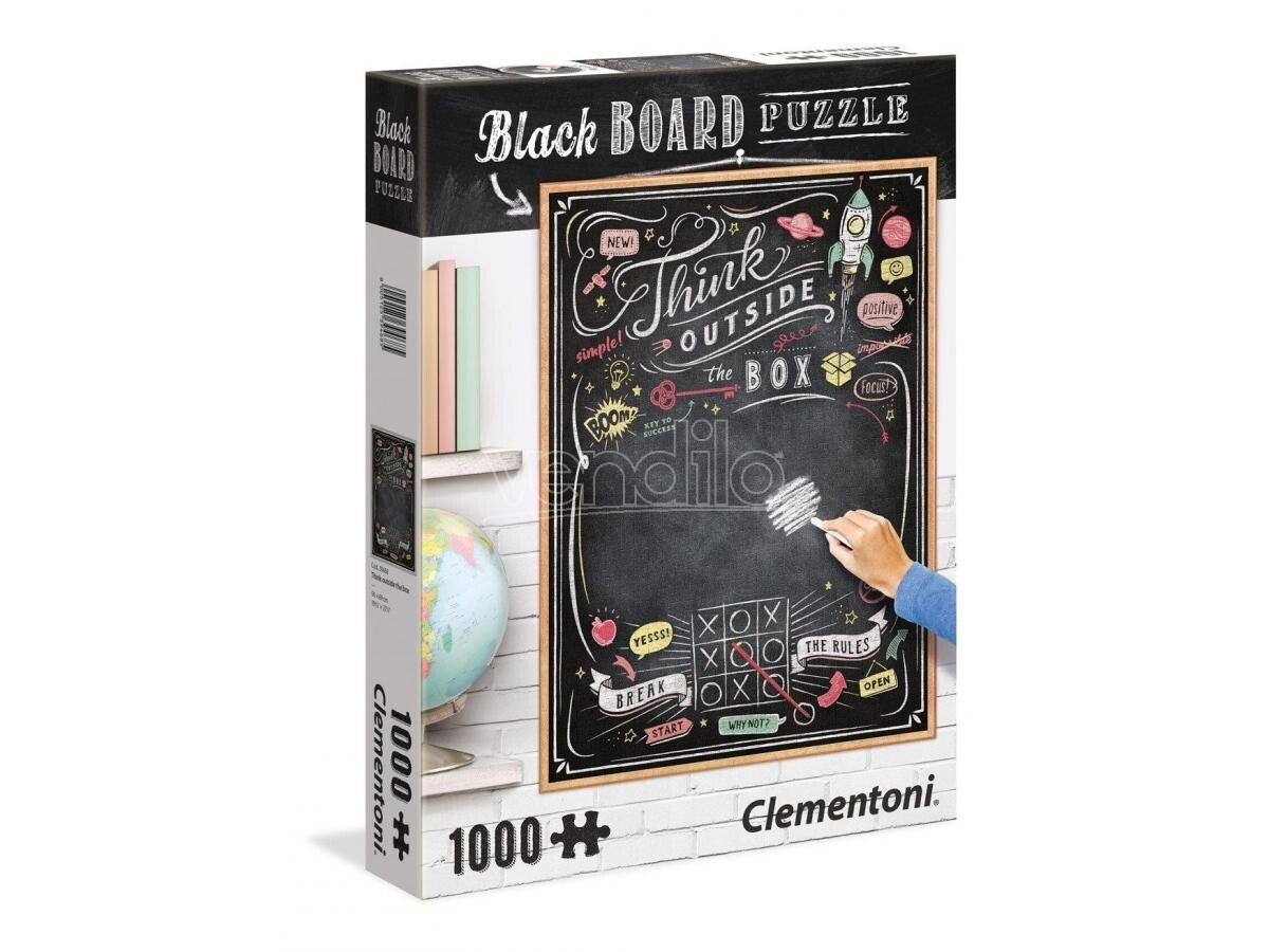 Clementoni Puzzle 1000 Pezzi Black BOARD Think Outside Puzzle 50x60 cm Nuovo NEW