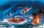Playmobil 70335 City Action Missione Antincendio Elicottero e Gommone NEW Nuovo