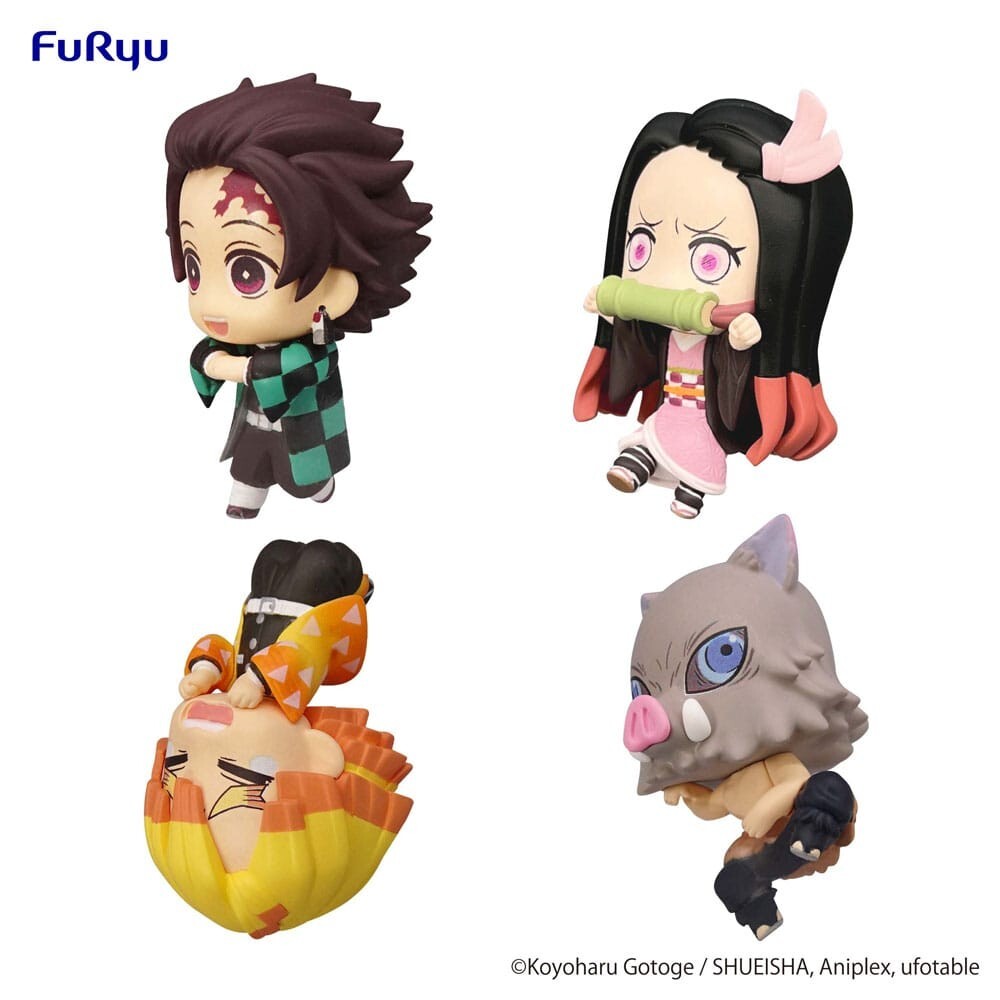 FuRyu Demon Slayer Kimetsu no Yaiba Set Completo 4 Figure Chokotto Hikkake  NEW