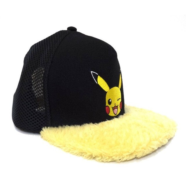 Cappello POKEMON Snapback PIKACHU Frontino Fake Fur Giallo Regolabile Nuovo NEW