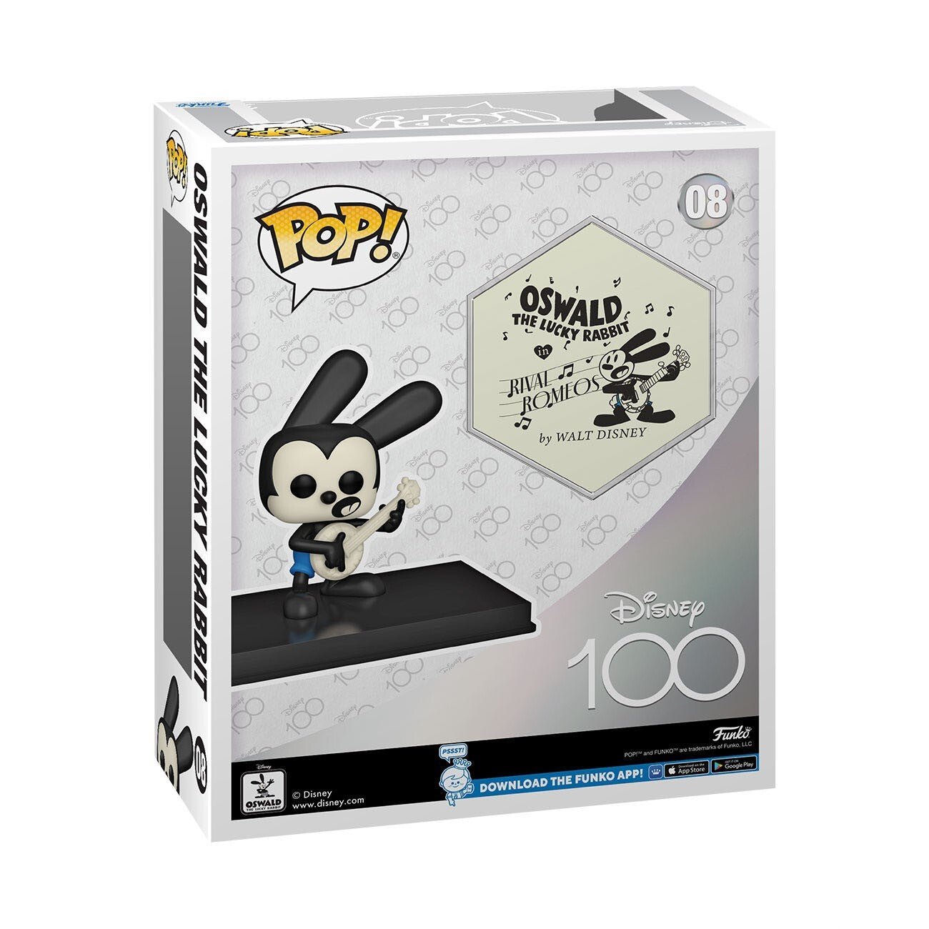 Funko POP! #08 - Oswald The Lucky Rabbit Art Cover- Disney's 100Th Nuovo NEW