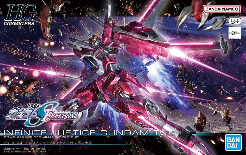 BANDAI 1/144 Infinite Justice Gundam Type 2 Model Kit HG Gunpla SEED Nuovo NEW