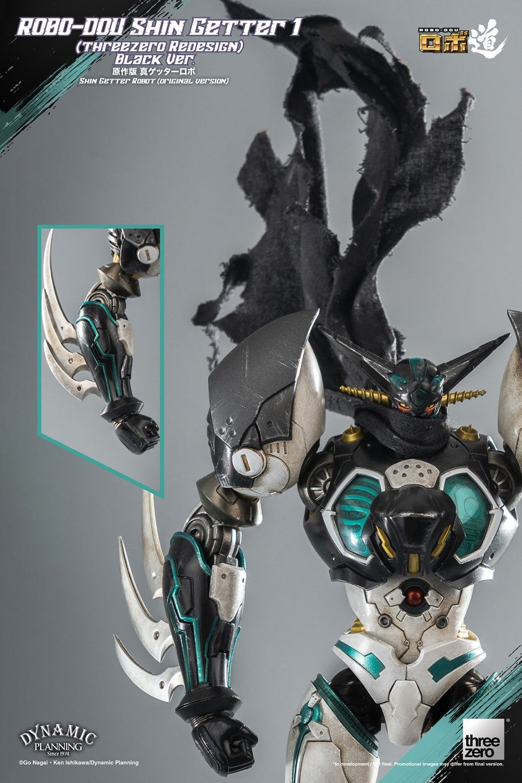 ThreeZero The Last Day Shin Getter 1 Black Ver. Robo-Dou Action Figure Nuovo NEW