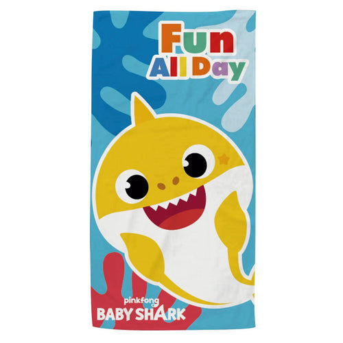 Baby Shark Telo Da Mare Spiaggia Asciugamano Fun All Day  70 x 140 cm NUOVO NEW