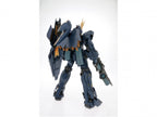 Model kit Bandai PG 1:60 Unicorn Gundam 02 Banshee Norn: vista posteriore del robot blu e oro su sfondo bianco.