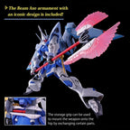 Model kit Bandai HG 1/144 Gyan Strom Agnes Giebenrath Custom con ascia beam e dettaglio aggancio sul fianco.