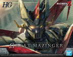 Great Mazinger Infinity Version plastic model kit box art showing the robot's dark blue, red, and gold metallic head.