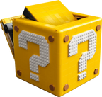 LEGO Super Mario 71395 Blocco Punto Interrogativo giallo parzialmente aperto, set di costruzioni da esposizione.