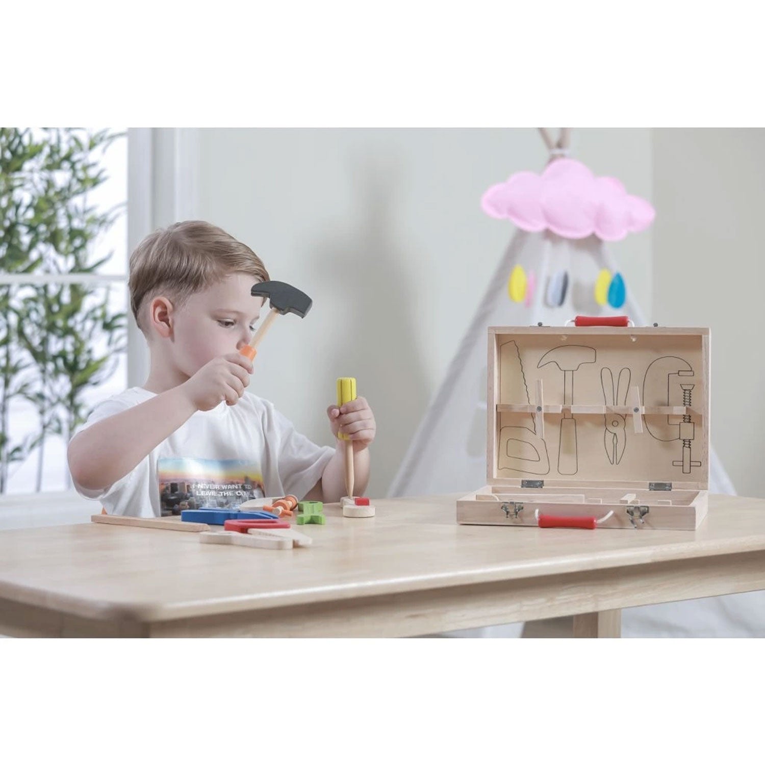 Viga - Cassetta degli Attrezzi in Legno - Gioco Educativo