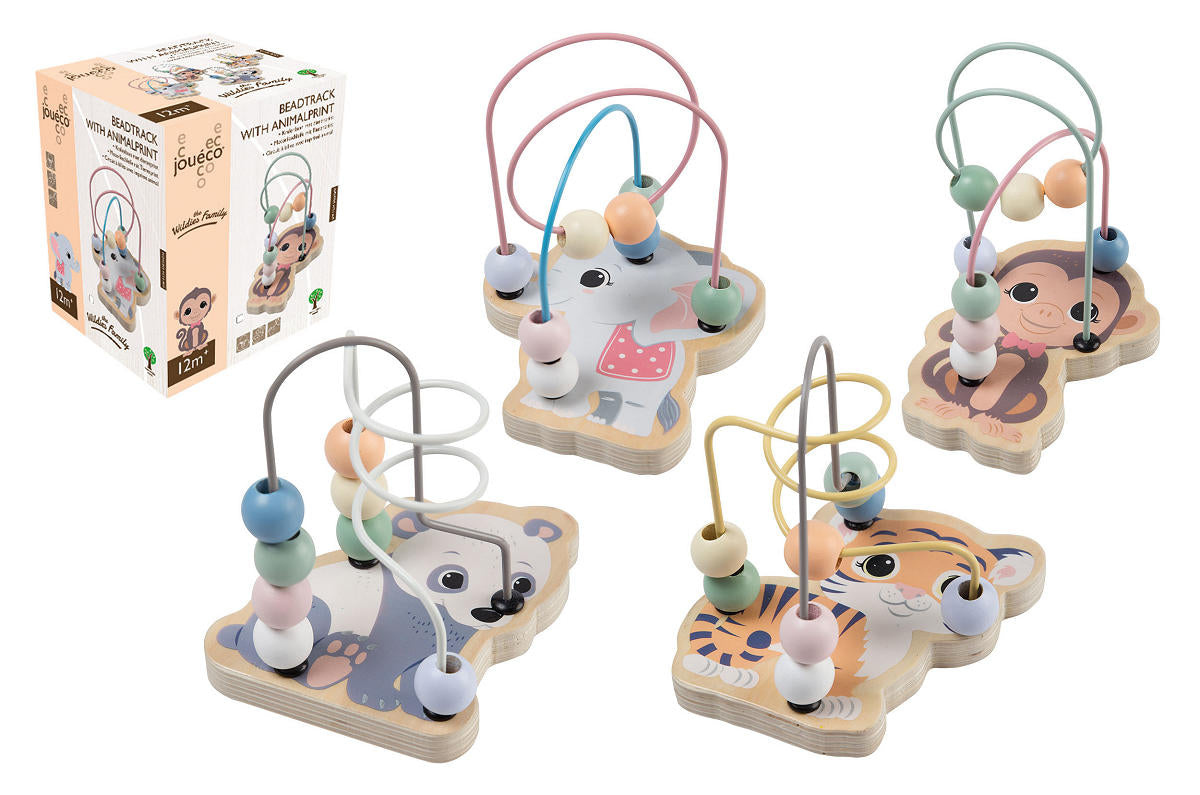 Jouéco - Beadtrack Animali - Labirinto di Perline in Legno
