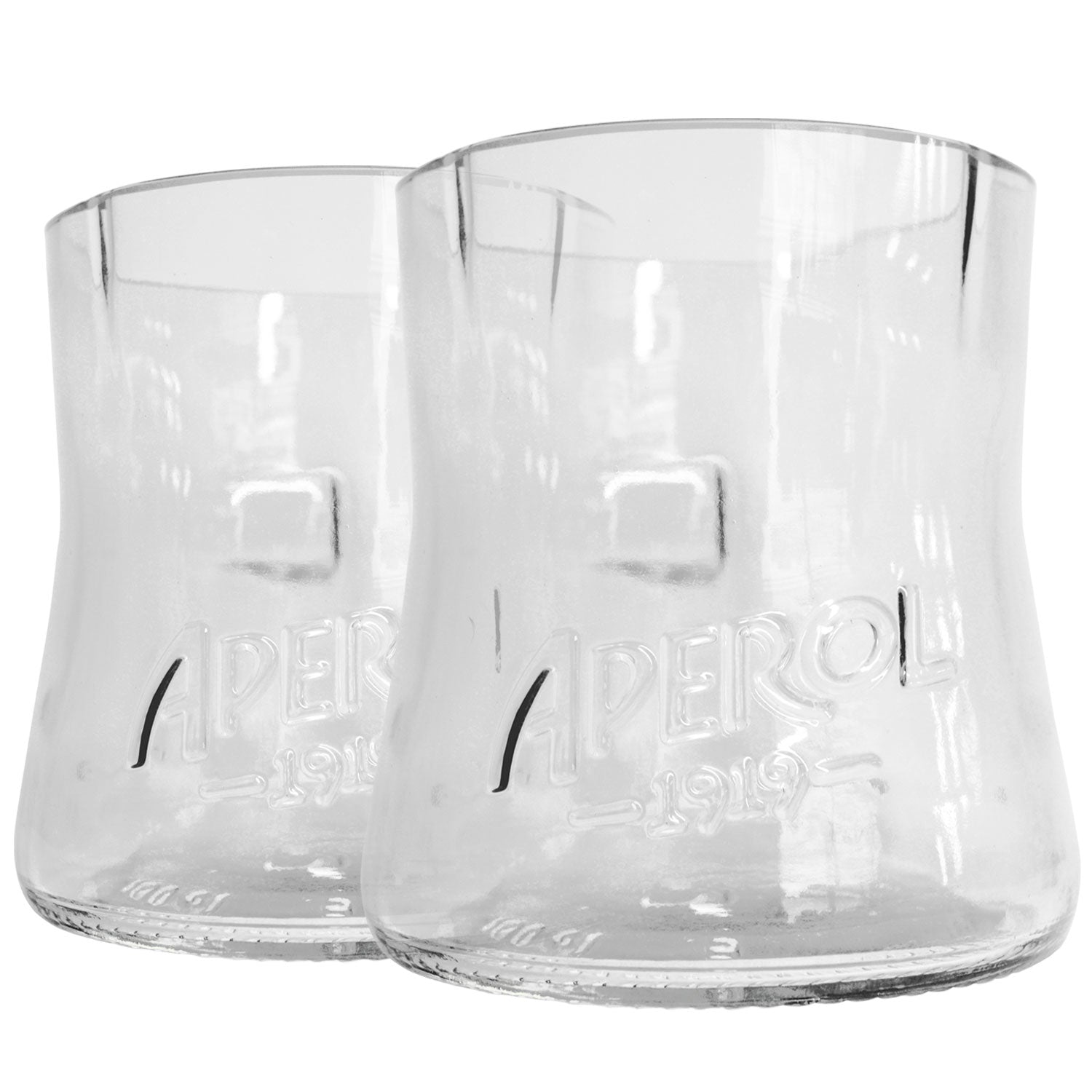 Bicchieri Cocktail Artigianali "Aperol Upcycled" - Ricavati da Bottiglie Originali