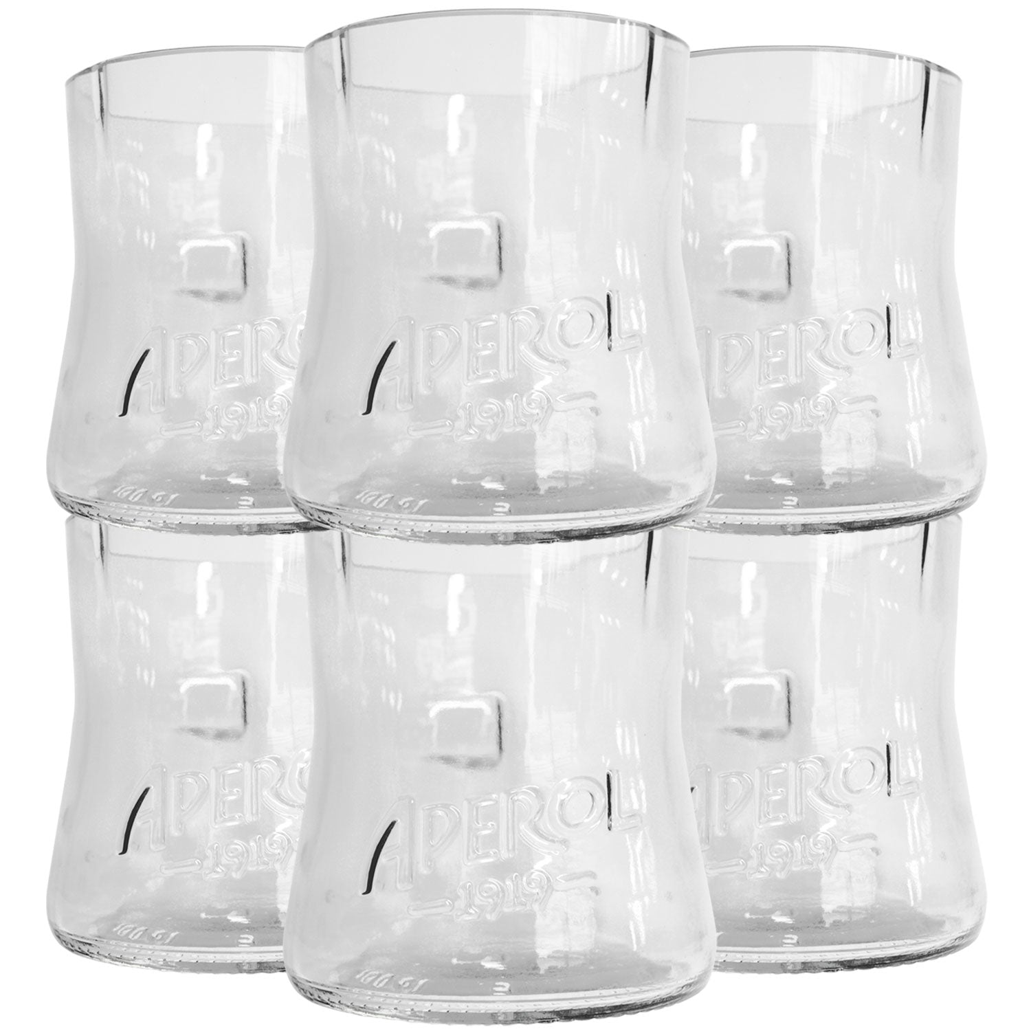 Bicchieri Cocktail Artigianali "Aperol Upcycled" - Ricavati da Bottiglie Originali