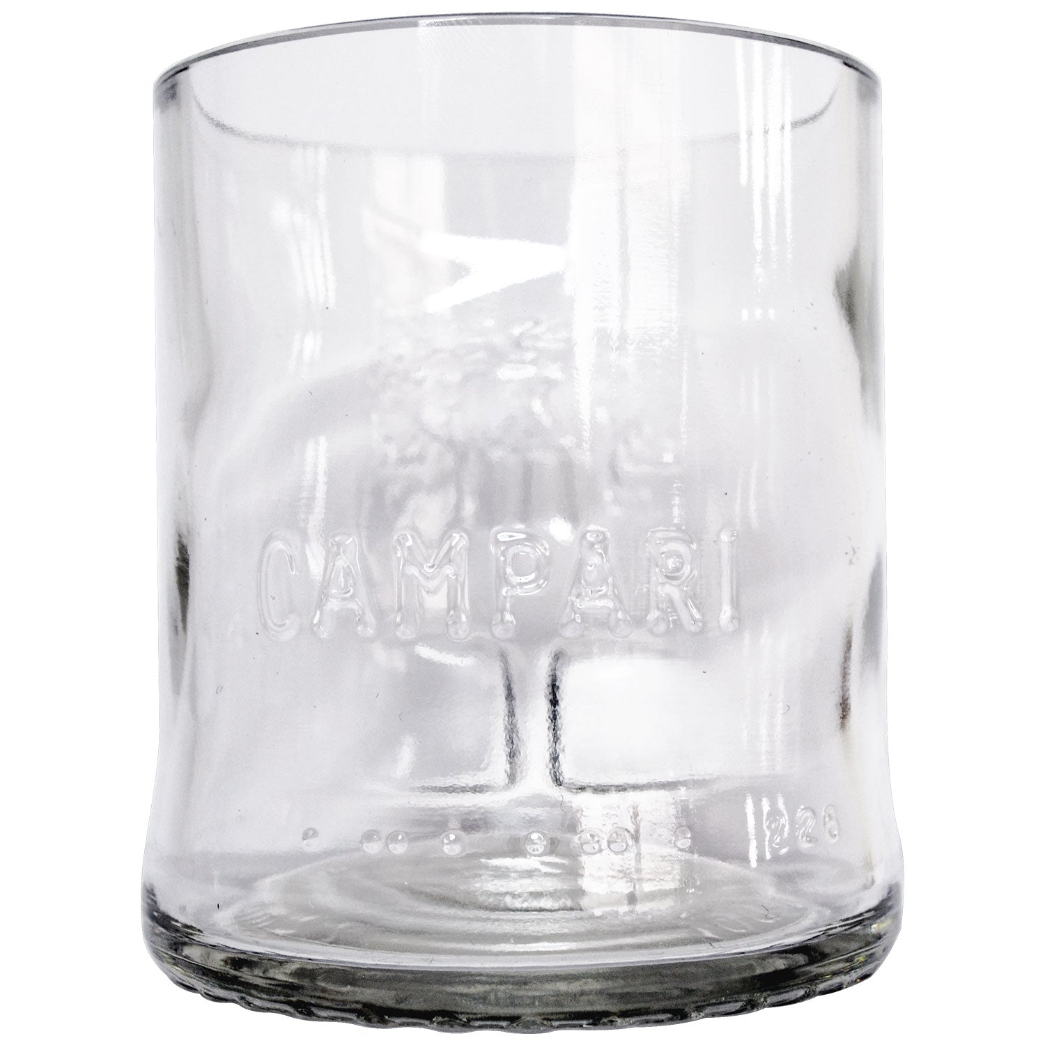 Bicchieri Cocktail Artigianali "Campari Upcycled" - Ricavati da Bottiglie Originali