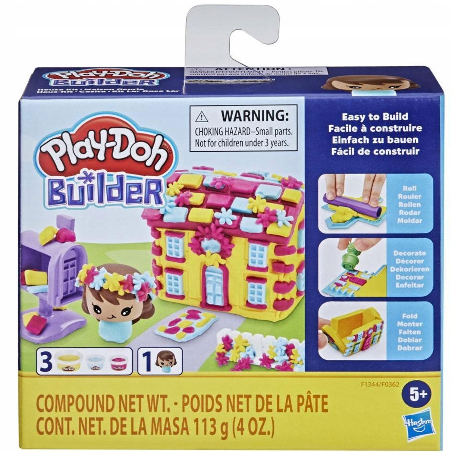 Play-Doh Builder - La Casa Gialla con Fiori Kit di Costruzione