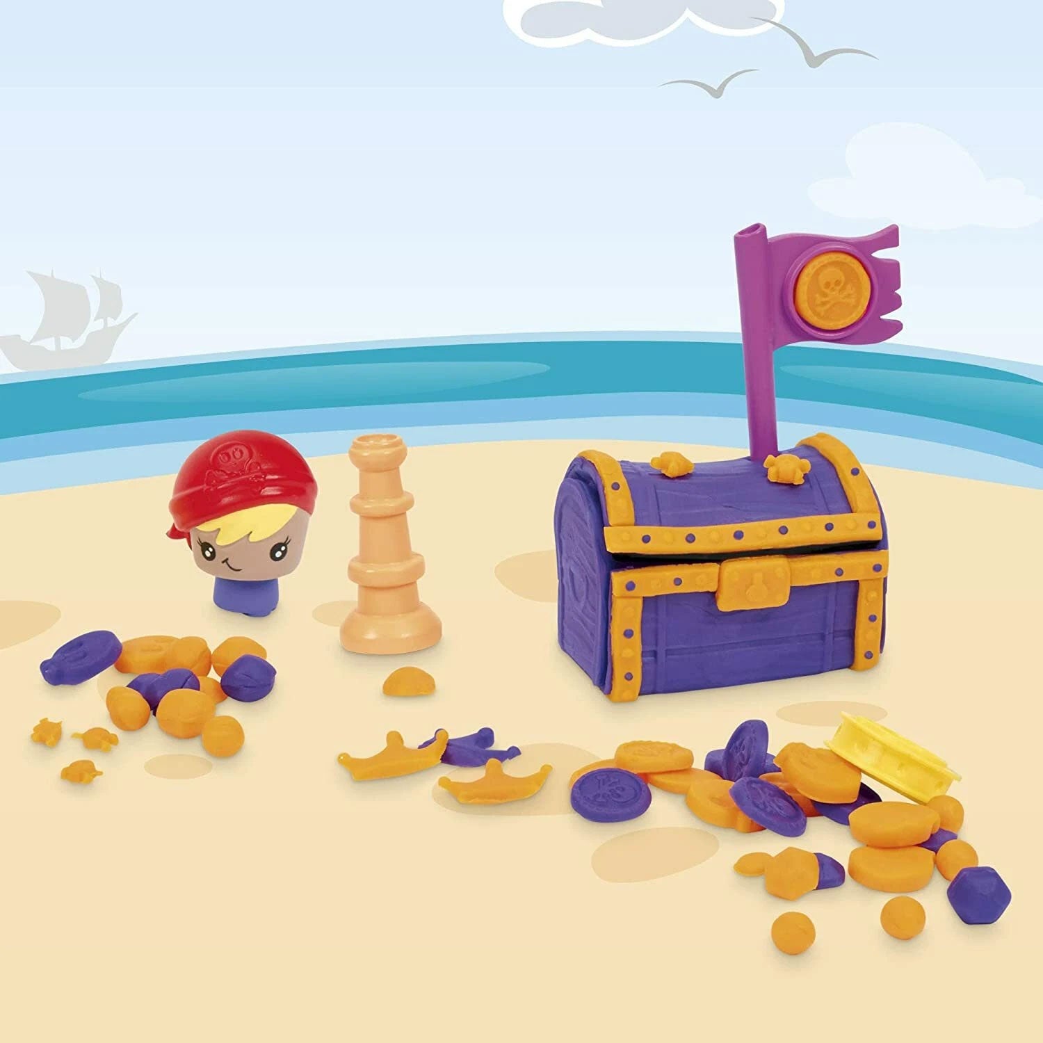 Play-Doh Builder - Lo Scrigno del Tesoro Kit di Costruzione