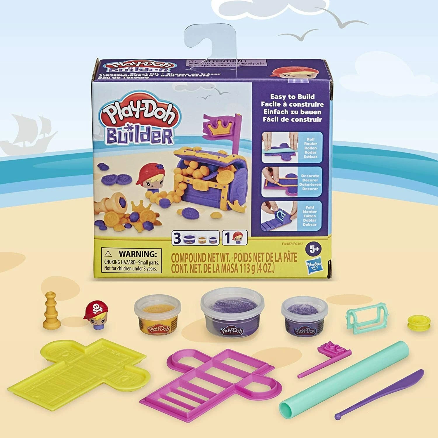 Play-Doh Builder - Lo Scrigno del Tesoro Kit di Costruzione