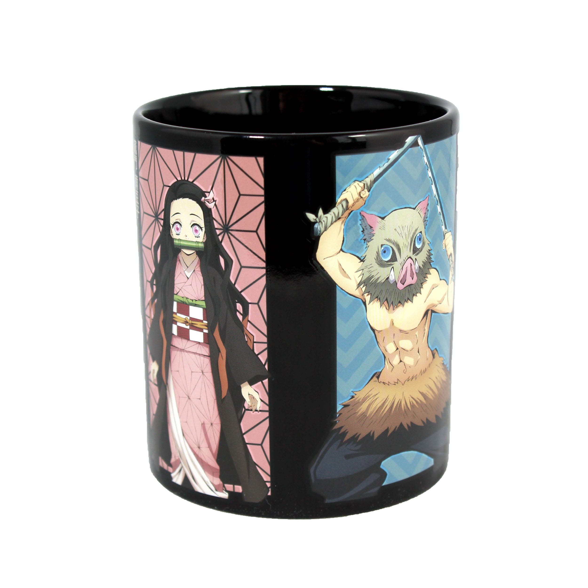 Tazza Demon Slayer Just Funky 473ml con grafica di Nezuko e Inosuke che cambia colore.