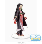Statua PVC 19 cm di Nezuko Kamado "Sibling Bond" di Aniplex con kimono rosa e haori nero su base circolare.