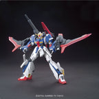 Model kit Bandai Lightning Z Gundam HG 1:144, action figure robot colorato su sfondo nero.