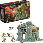 Set costruzioni MEGA Masters of the Universe Castello di Grayskull con action figure e dettagli del packaging.