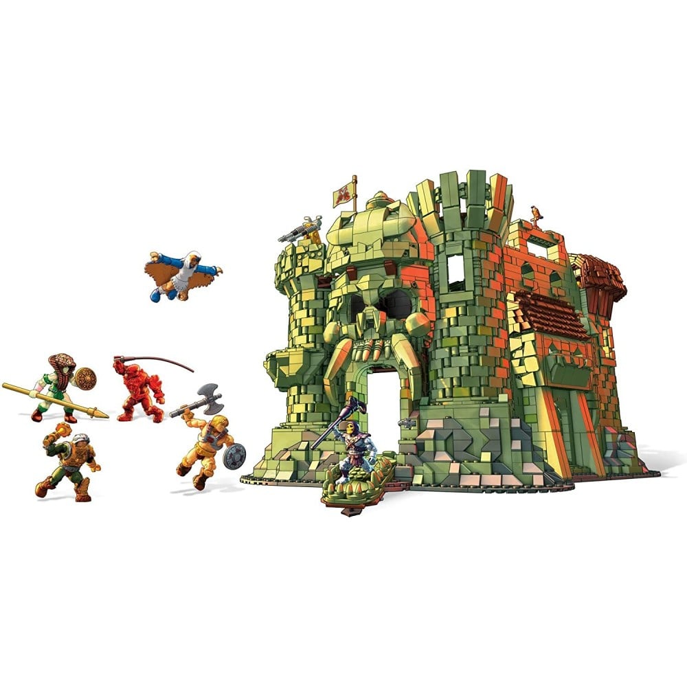 Costruzioni Mega Masters of the Universe Castello di Grayskull con minifigure di He-Man e Skeletor.
