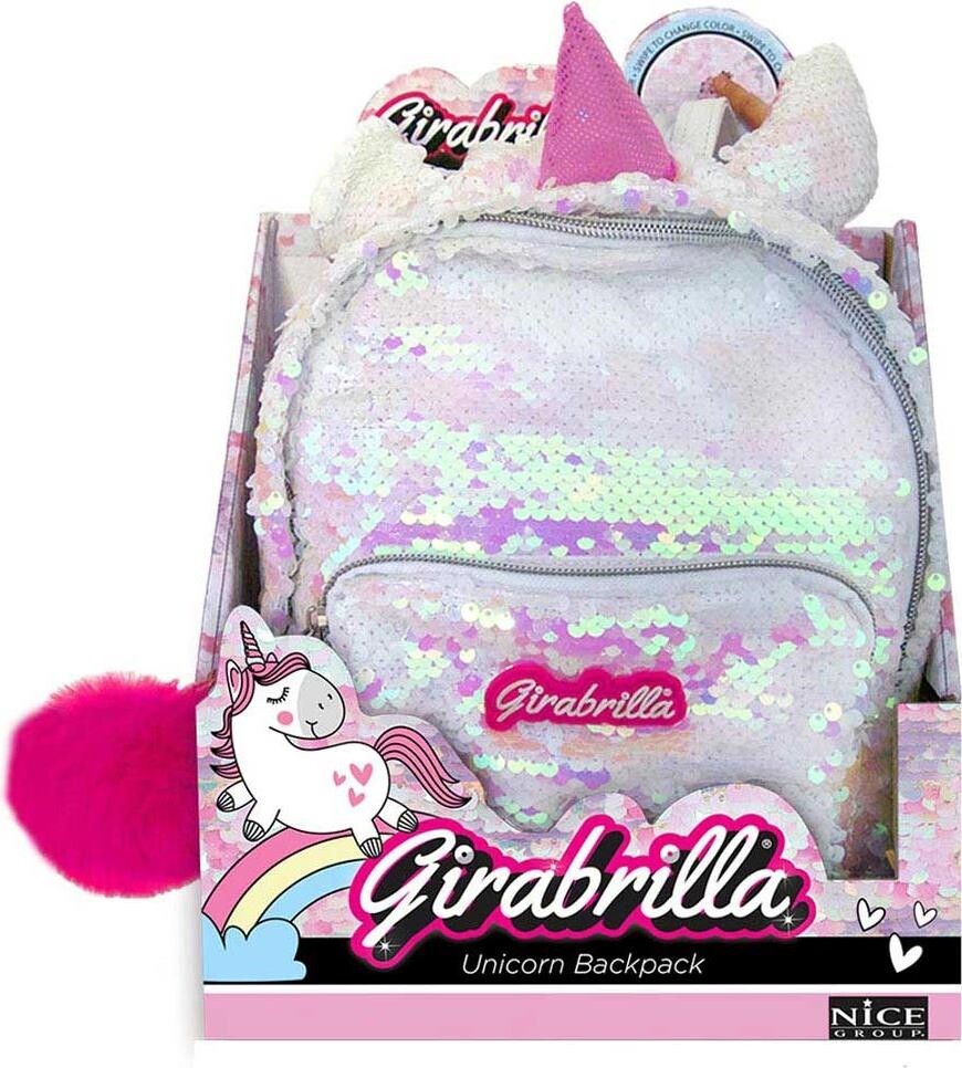 Girabrilla -Mini Zaino Unicorno con Paillettes Reversibili