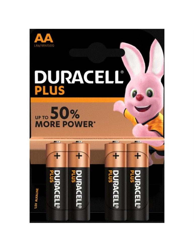 Duracell Plus Batterie Stilo AA (Blister da 4 Pezzi)