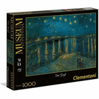 Confezione Puzzle Clementoni 1000 pezzi Museum Collection: Notte stellata sul Rodano di Van Gogh.